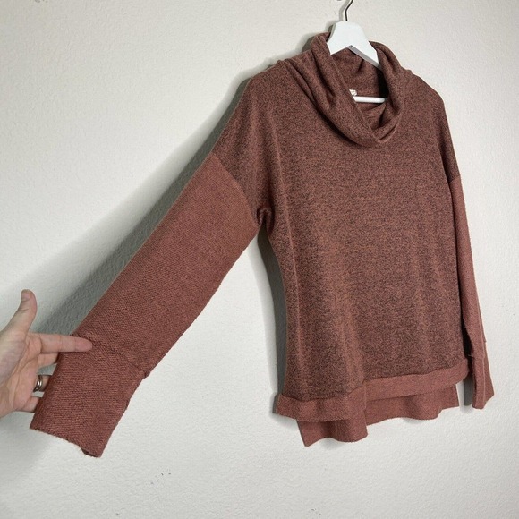Loveappella High Low Cowl Neck Terra Cotta Sweater Sz S - Picture 4 of 11